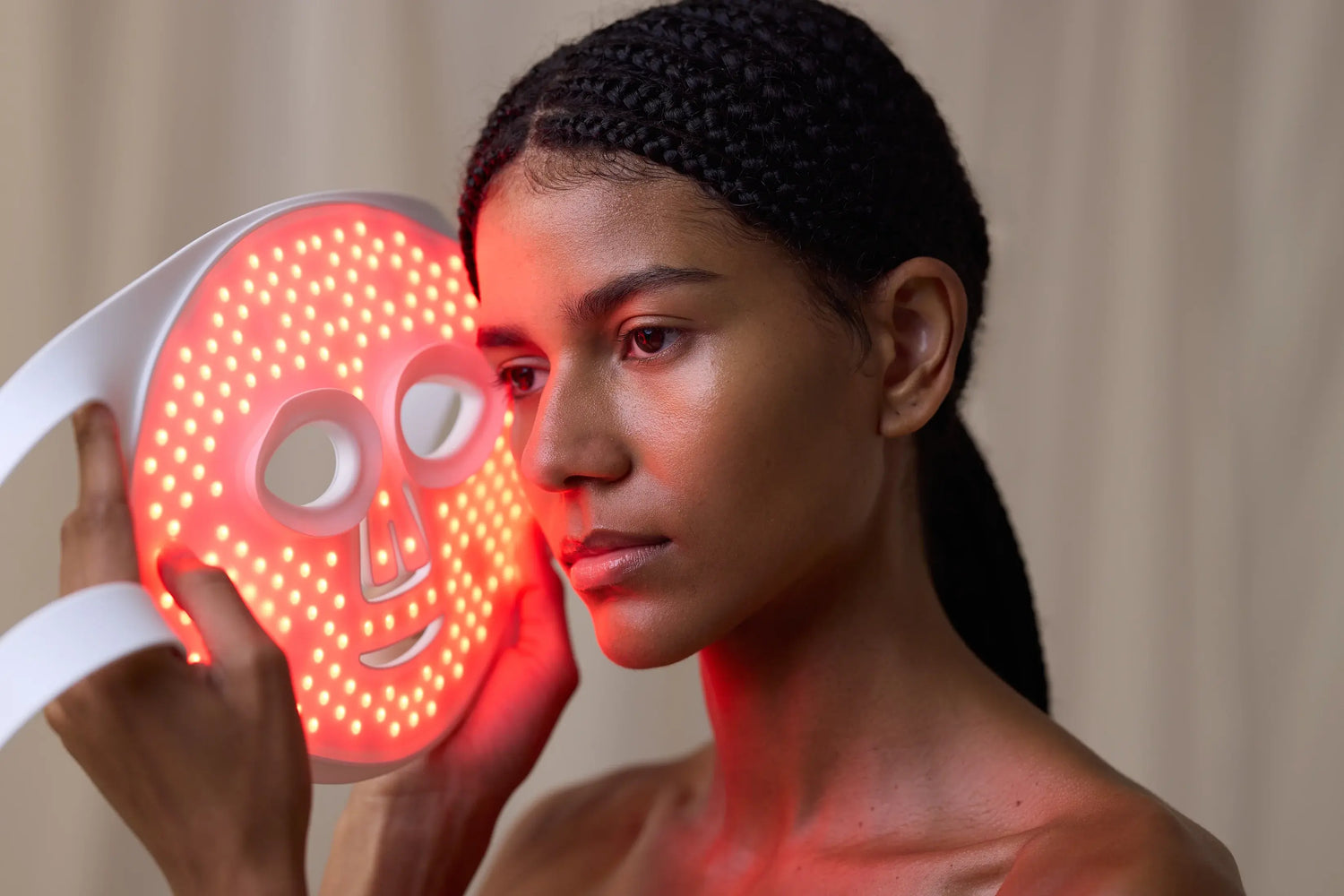 Red Light Therapy with Natural Exfoliants