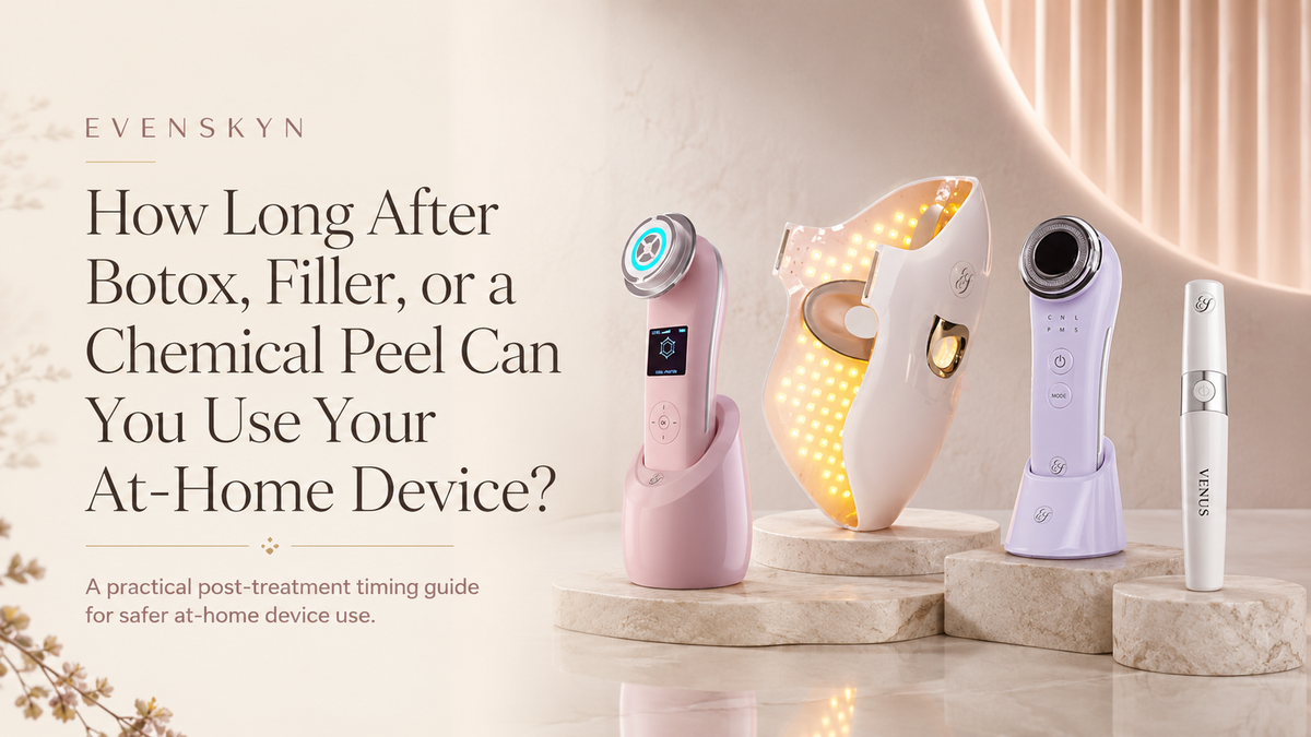 Duration allowable usage of at-home device after botox, fillers or chemical peel Duration allowable usage of at-home device after botox, fillers or chemical peel