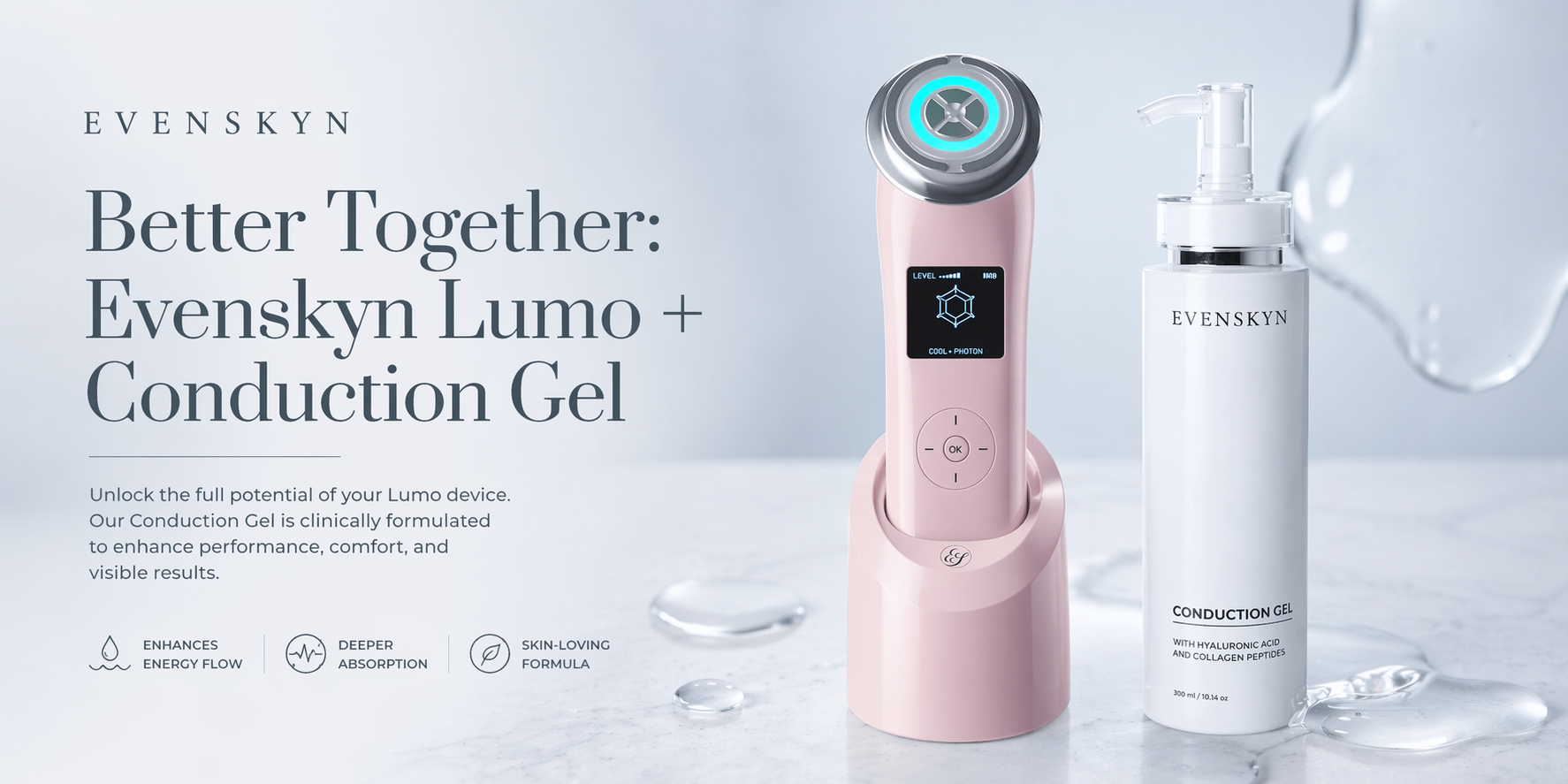 Lumo + EVENKSYN Conduction Gel for effect ultrasound and radiofrequency conduction Lumo + EVENKSYN Conduction Gel for effect ultrasound and radiofrequency conduction