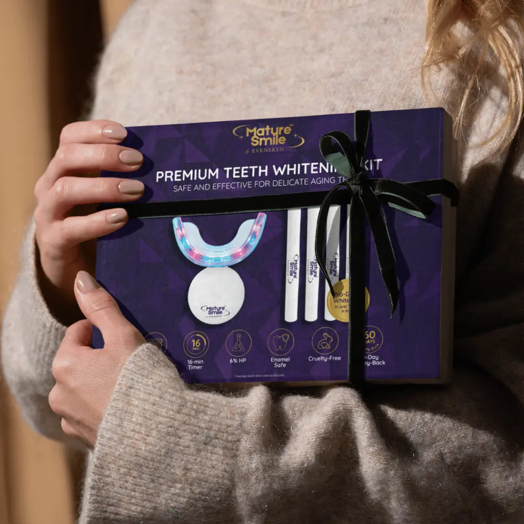 MatureSmile™ LED Teeth Whitening Kit | Enamel-Safe Whitening for Adults 40+ EVENSKYN® MatureSmile™ LED Teeth Whitening Kit | Enamel-Safe Whitening for Adults 40+ EVENSKYN®