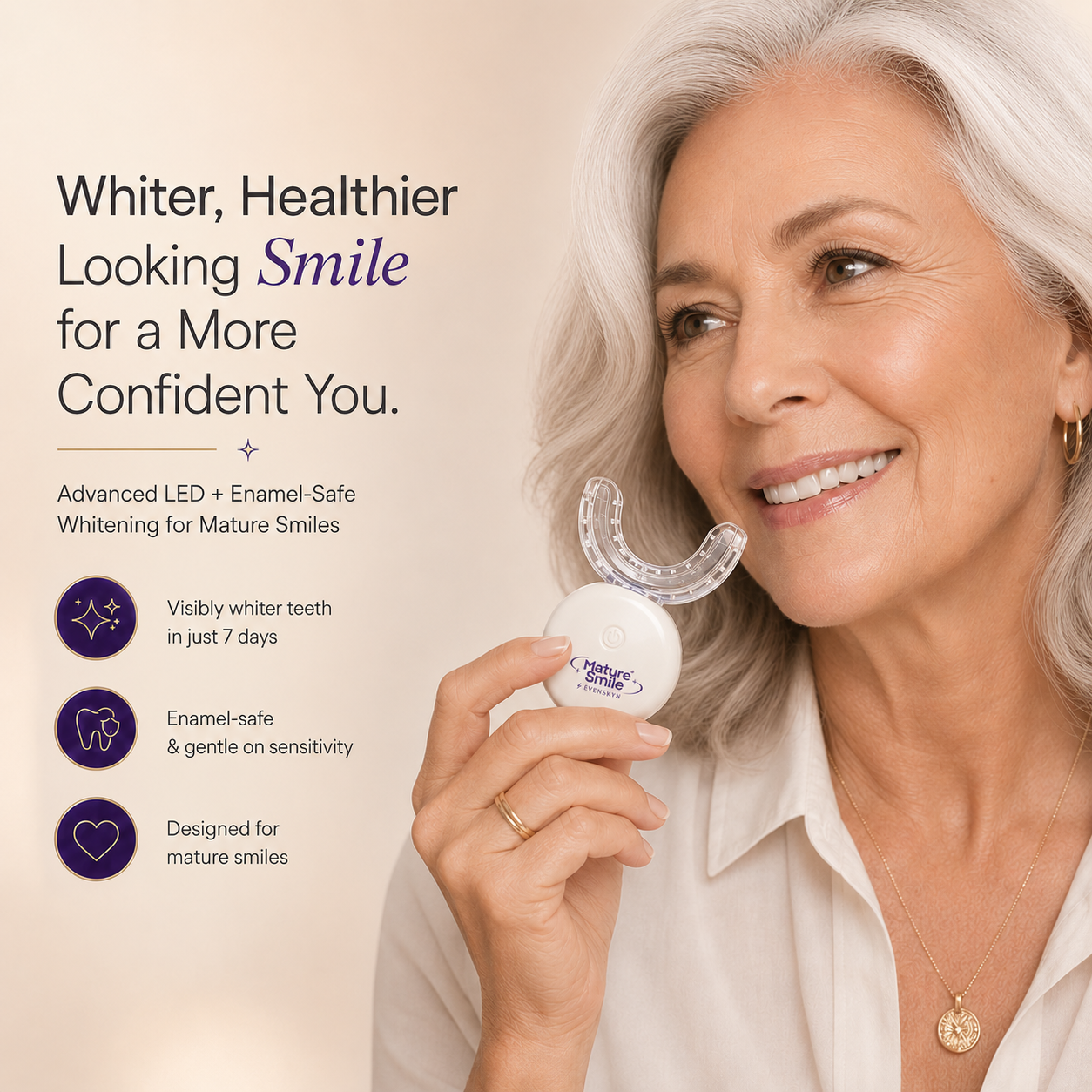 Product image MatureSmile™ LED Teeth Whitening Kit for Sensitive & Mature Teeth | Enamel-Safe