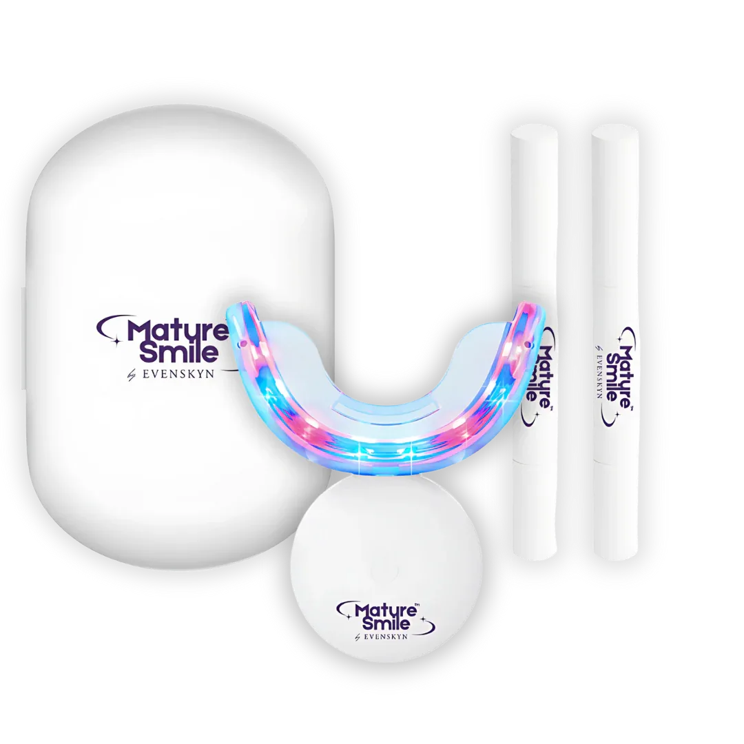 *NEW* MatureSmile™ LED Teeth Whitening Kit | Enamel-Safe Whitening for Adults 40+ - EVENSKYN® *NEW* MatureSmile™ LED Teeth Whitening Kit | Enamel-Safe Whitening for Adults 40+ - EVENSKYN®
