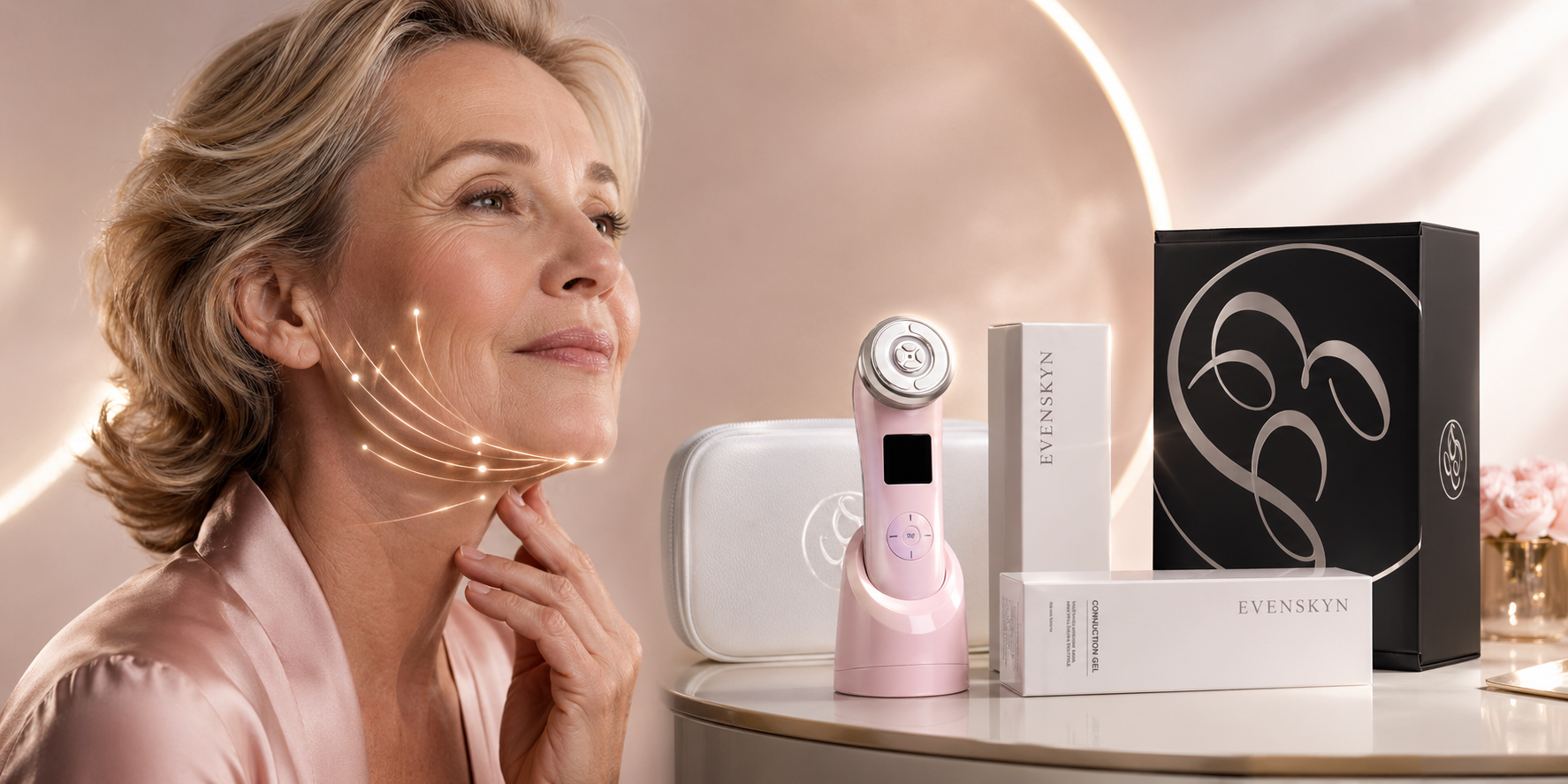 Evenskyn at-home skin care RF, EMS, Red light, Microcurrent and Microinfusion treatment systems helping tighten, firm and lift aging jowls and lower face sagging skin.png