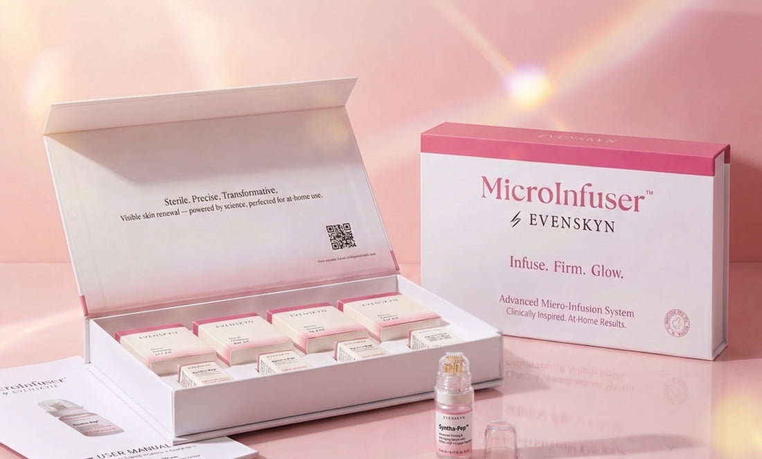 At-home PDRN micro-infusion systems compared: the AMIRO kit alongside the EvenSkyn MicroInfuser