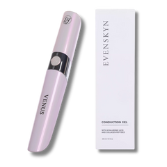 EvenSkyn Venus in pearlescent pink with a bottle of EvenSkyn Conduction Gel
