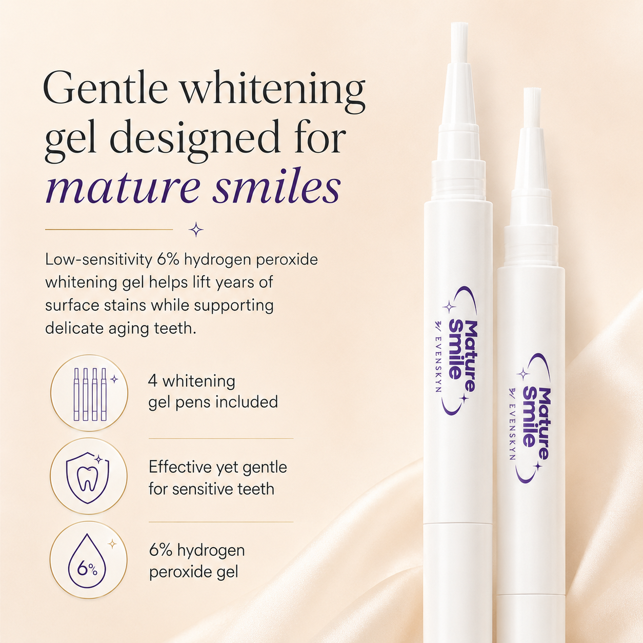 MatureSmile™ LED Teeth Whitening Kit for Sensitive & Mature Teeth | Enamel-Safe