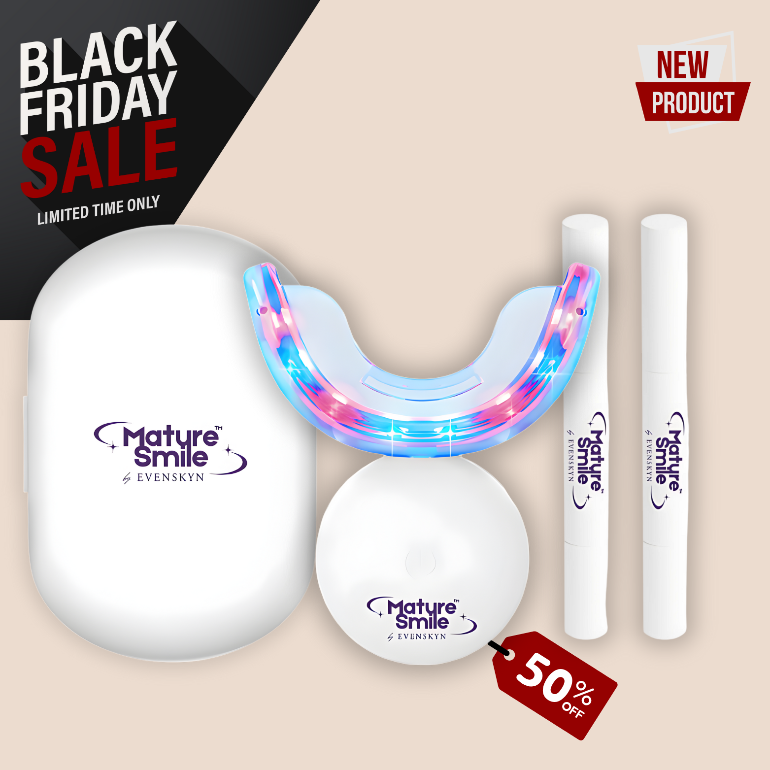 *NEW* MatureSmile™ LED Teeth Whitening Kit | Enamel-Safe Whitening for Adults 40+
