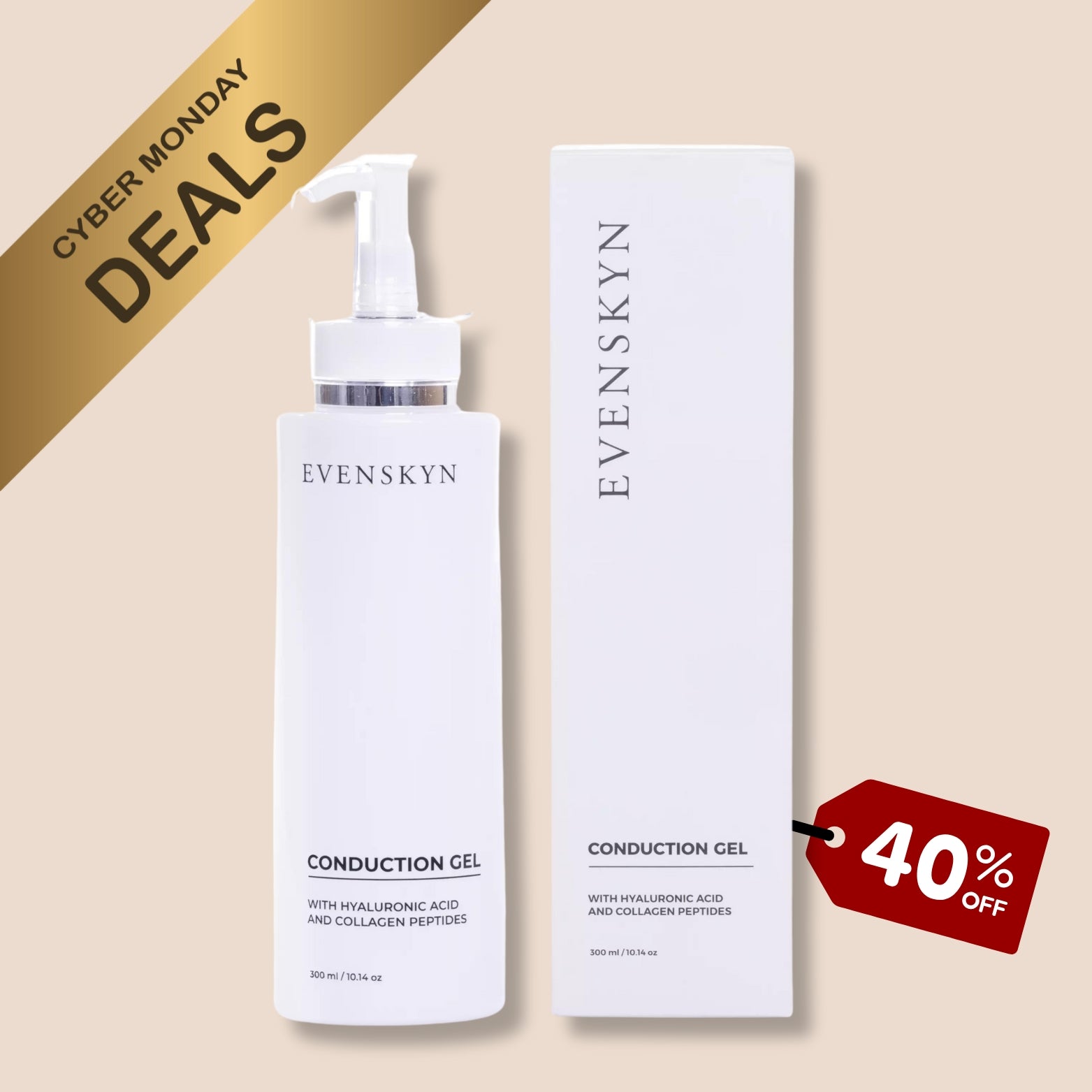 EvenSkyn® Conduction Gel (300ml) — For Radiofrequency (RF), Ultrasound & Microcurrent Devices