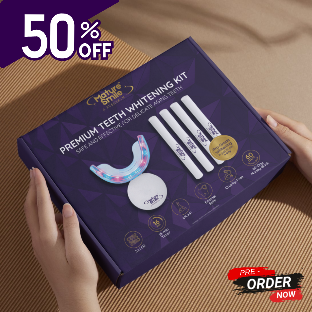 MatureSmile™ LED Teeth Whitening Kit | Enamel-Safe Whitening for Adults 40+