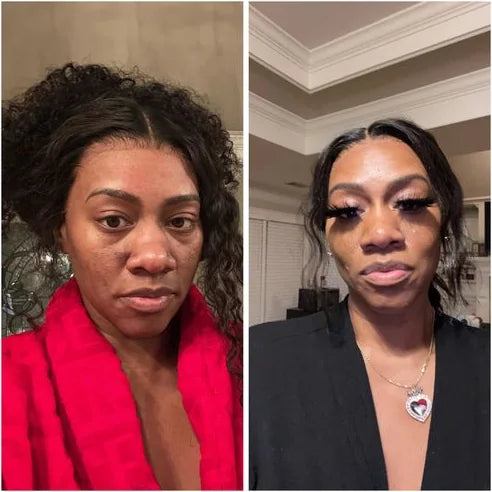 Tosha E.’s own before and after, from a review of the Original Lumo